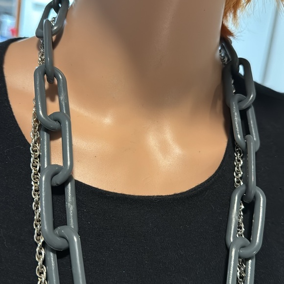 SOLD.    Handmade by Meee Plastic Chain And Lock Necklace - Picture 5 of 5